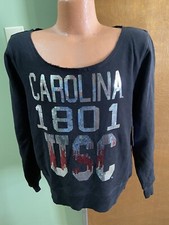 South Carolina Gamecocks NCAA E-5 Ladies Black Long Sleeve Sequin Shirt XL