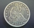 1854 O with Arrows Seated Liberty Silver Half Dollar 50C. Free Shipping