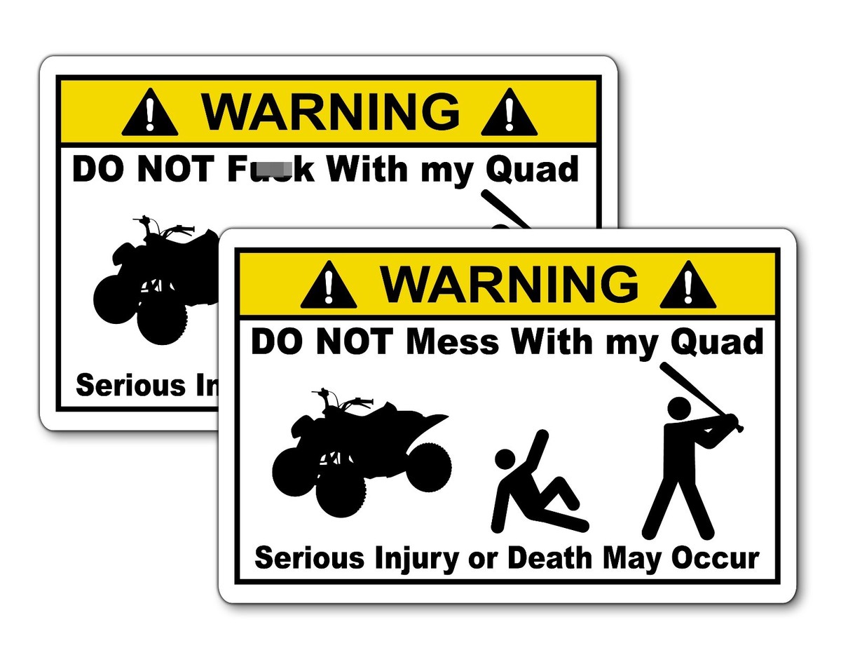 "Attention Passenger Ride Naked" Warning Sticker Decal - Glossy Vinyl For ATV, Car, Truck, 4x4