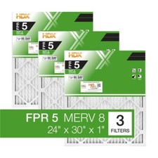 24 x 30 x 1 Standard Pleated Air Filter FPR 5 Air Filters Replacement 3-Pack