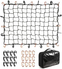 CZC AUTO Bungee Cargo Net 3X4Ft Truck Bed Net Stretches to 6X8Ft for Pickup Trai