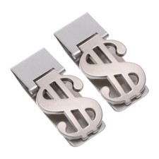 2 Pcs Check Clip Stainless Money Metal Wallet Man Cash Bulk Clips