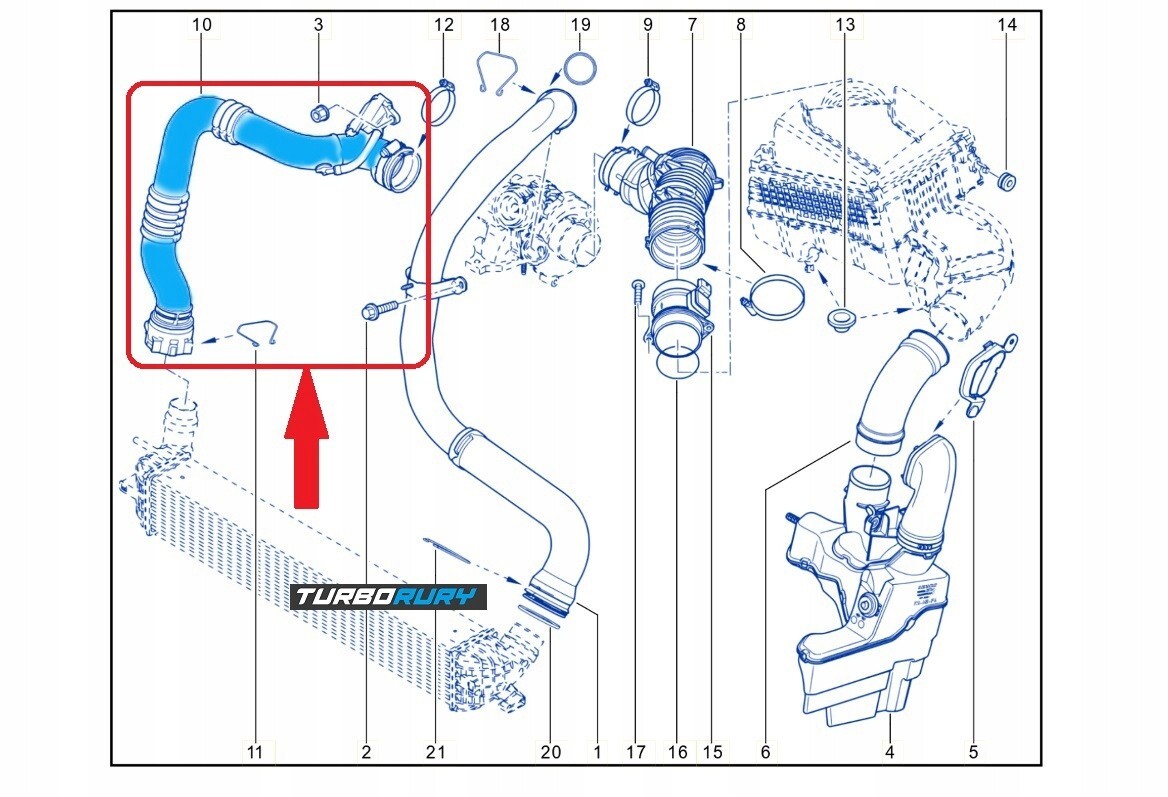 Kit Réparation Manchon Intercooler Renault Laguna III 2.0 DCi & Latitude 2.0 DCi – Manchon Kevlar + Tube Métallique + Colliers, Réf. Compatible 8200551943