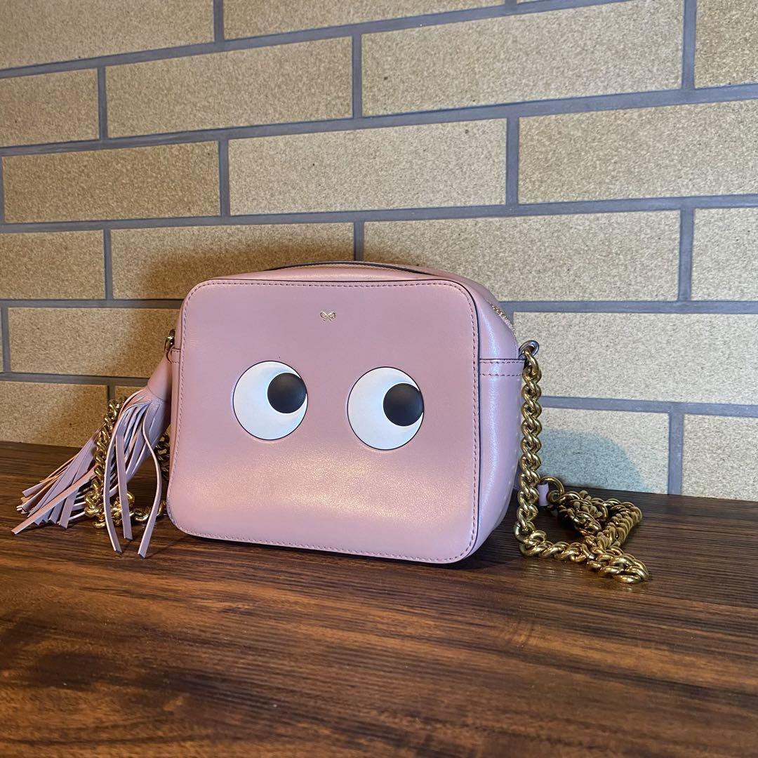 Anya Hindmarch Eye Print Shoulder Bag CROSS BODY Eyes Pink Chain