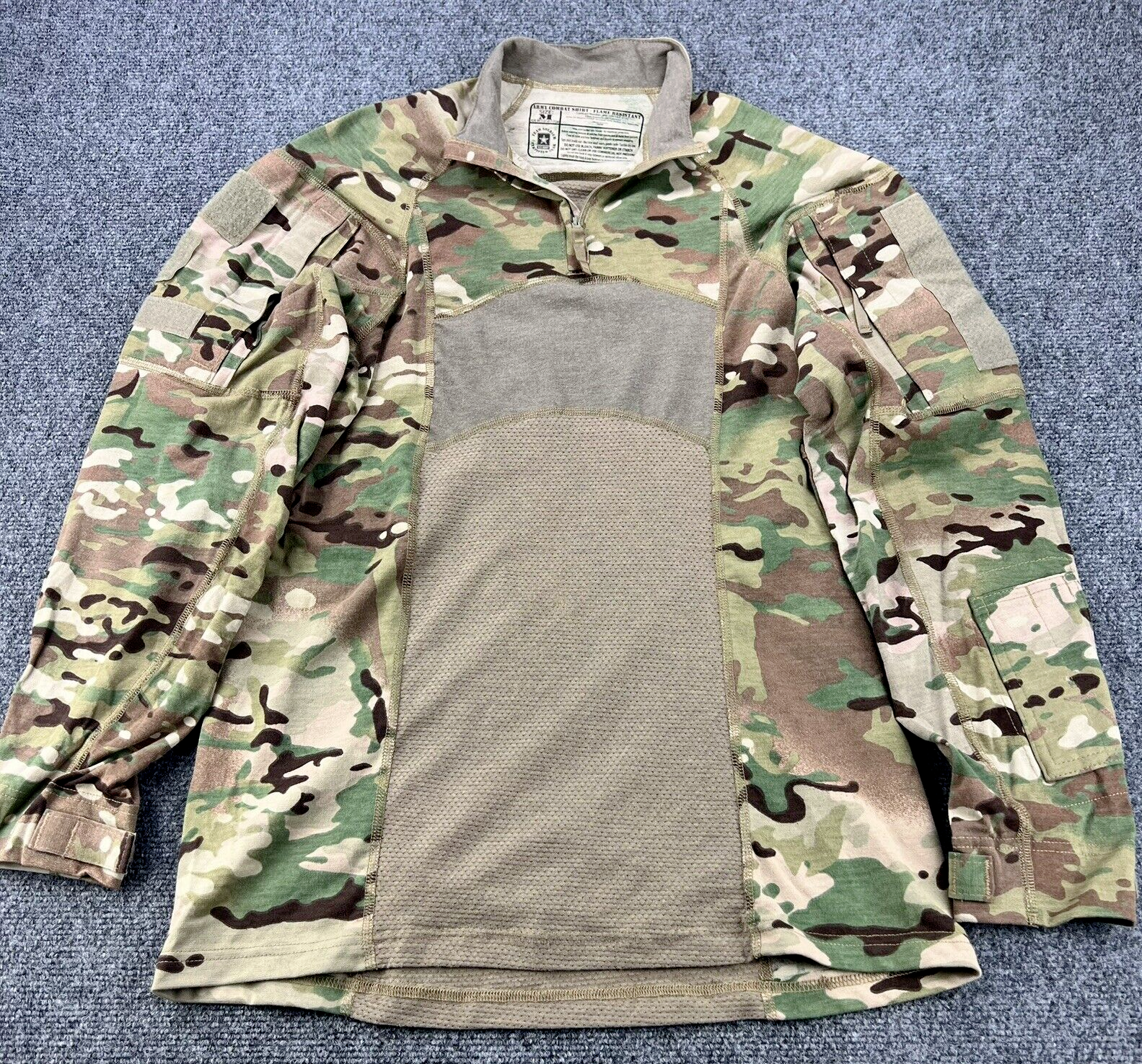 Massif 1/4 Zip Army Combat Shirt FR Flame Resistant Medium Multicam OCP Camo
