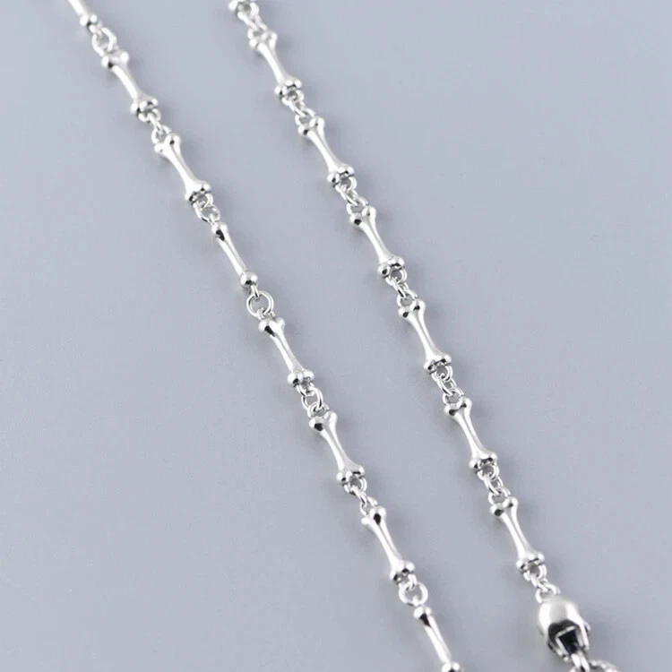 S925 подлинный серебро черепа и кости ссылка цепочка панк готический мотоциклиста ожерелье - Изображение 4 из 4