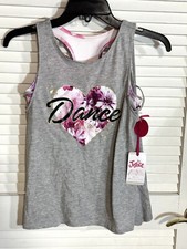 Justice Girls Active Sports Dance Tank Top Sports Bra Size L 12/14 NWT
