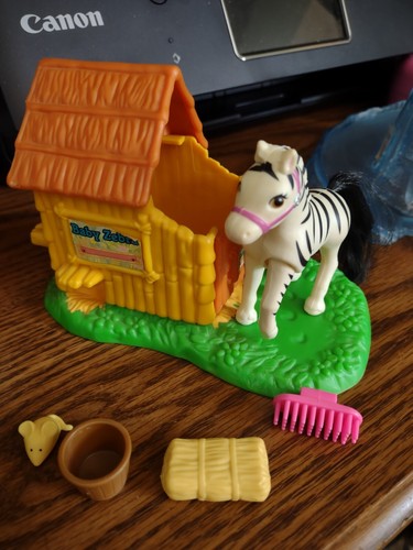 Vintage Littlest Pet Shop Zoo Baby Zebra 1993 Kenner complete