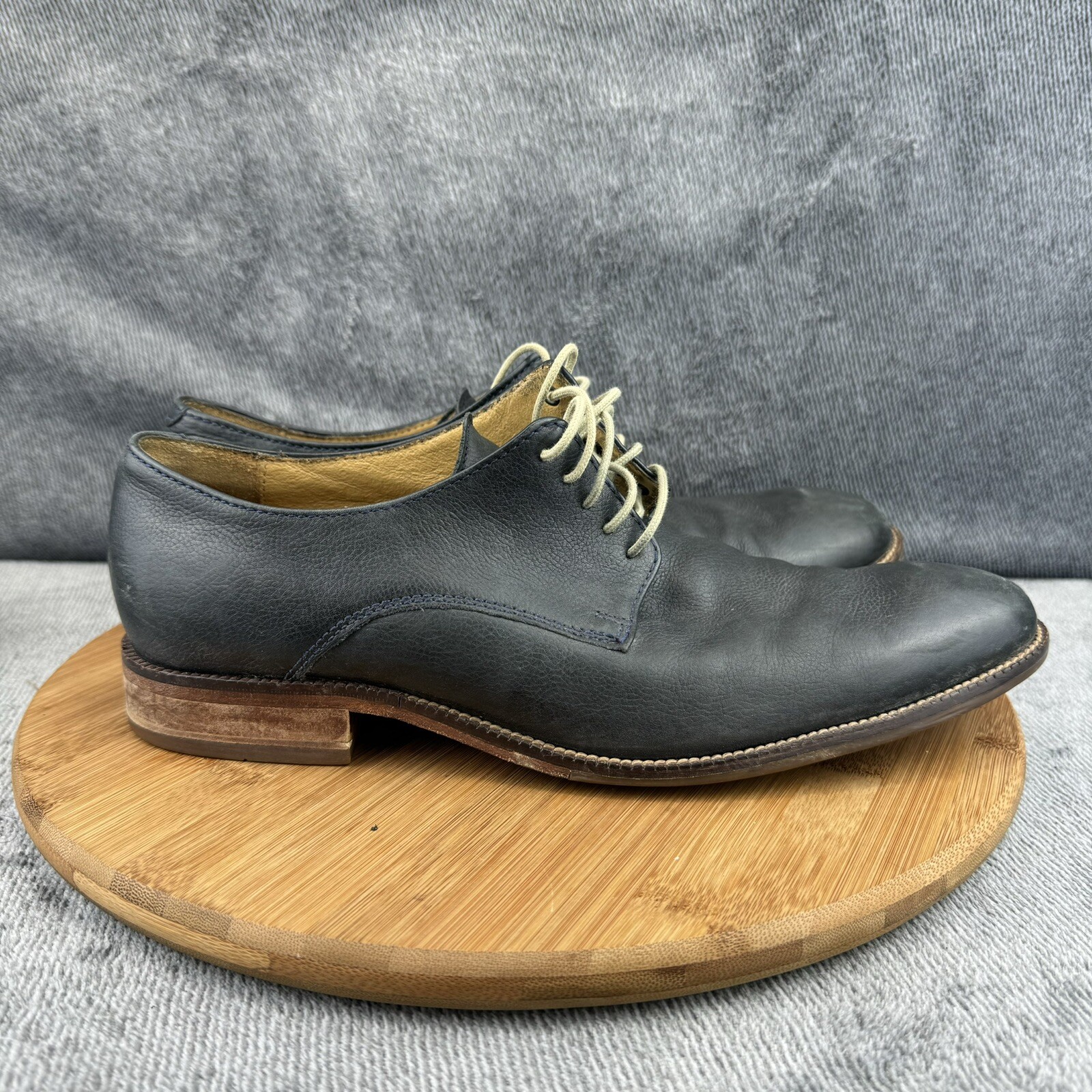 SAOLA Cole Haan uomo blu indaco Tyler grande punta liscia derby pelle preppy taglia 9
