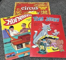 Btg Whitman Hot Wheels Sticker Fun Book Tom  Jerry Go Camping Circus Coloring