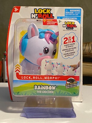 Lock N Roll Pals Toy Rainbow Unicorn Kids 2 In 1 Hybrid Figure To Vehicle