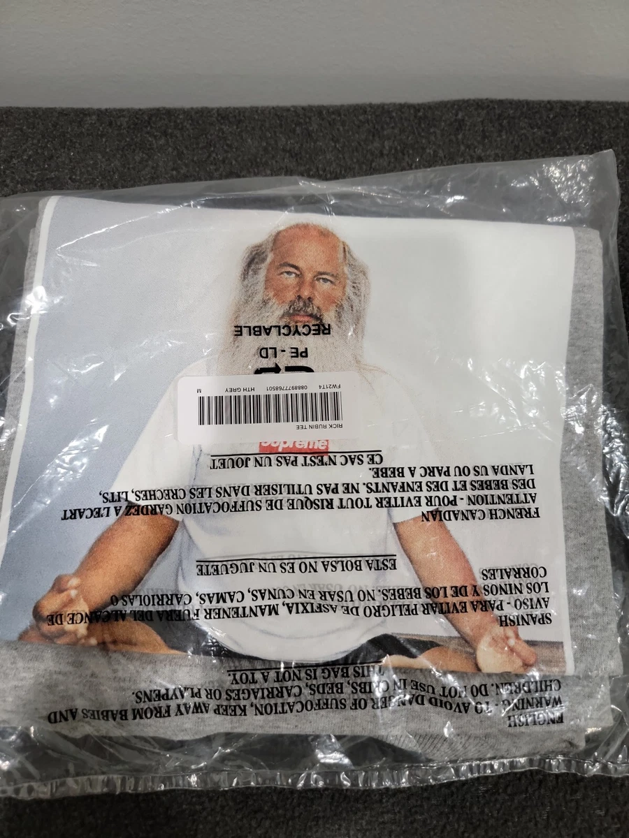 Supreme Rick Rubin Tee T-Shirt Gray Sz Medium Fall/Winter 2021 Brand New