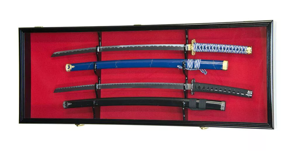 2 4 Sword Display Case Cabinet Rack Military Navy Civil War