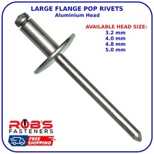 POP RIVETS LARGE FLANGE ALUMINIUM HEAD STEEL MANDREL DOME BLIND 3.2mm 4mm 4.8mm