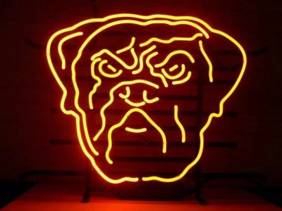 Cleveland Browns Dawg Pound 20''x16'' Neon Sign Light Lamp Bar Club Real Glass