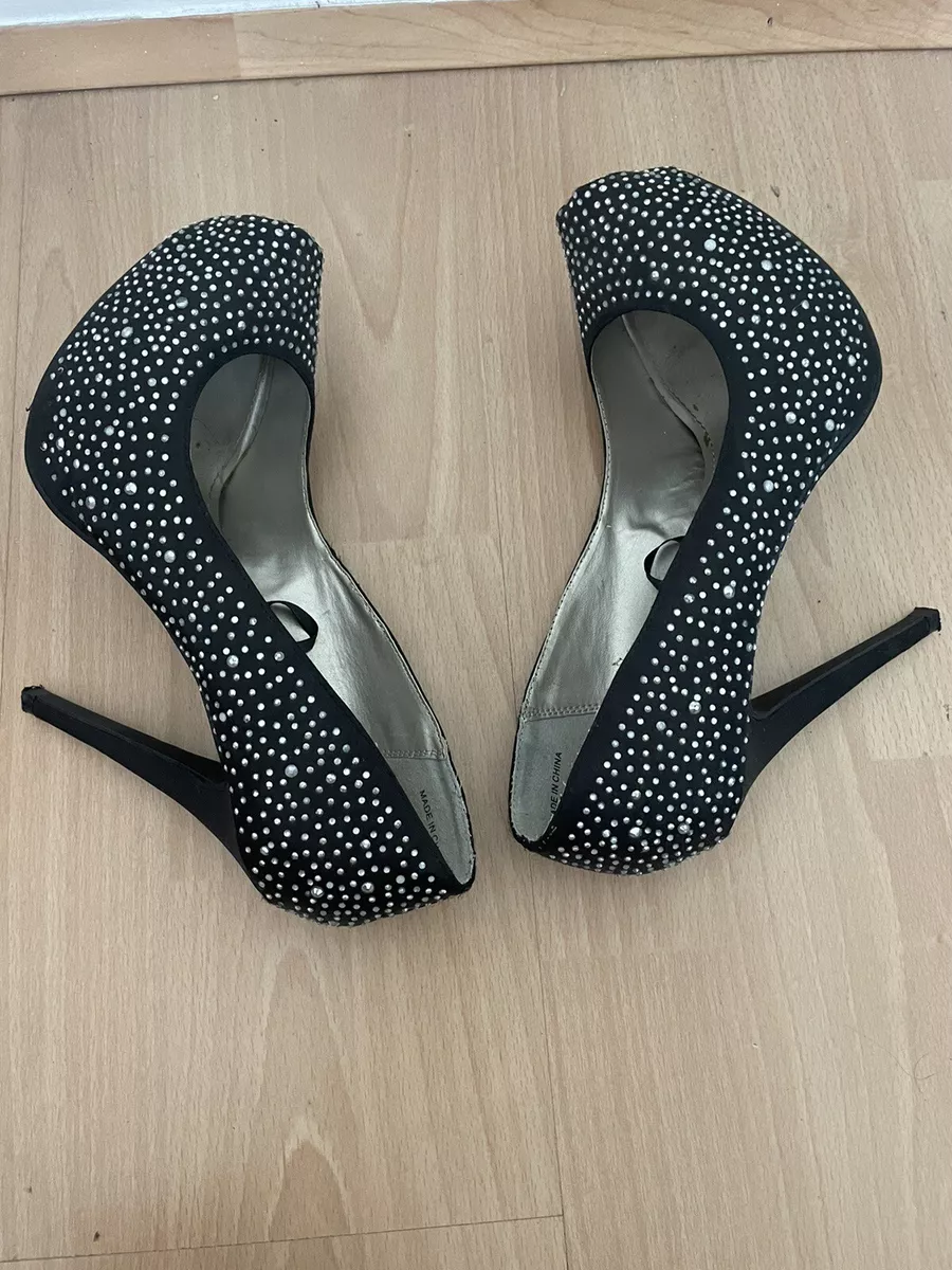 Ladies Forever 21 Black Diamant Heels Size 6 eBay