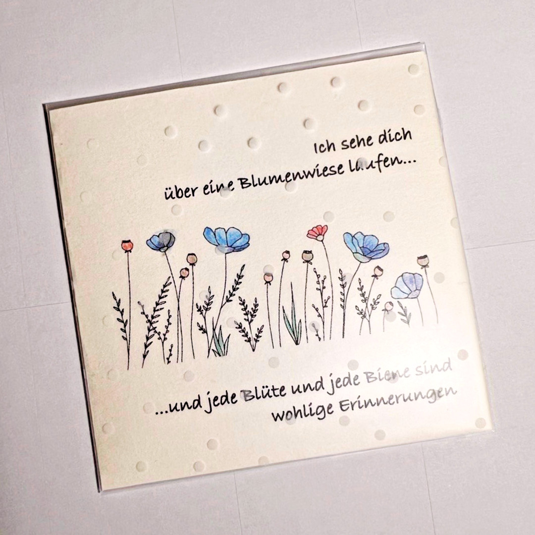 Beerdigung Trauerfeier Abschied Gedenken Beileidskarte - BLUMENWIESE 2000 SAMEN