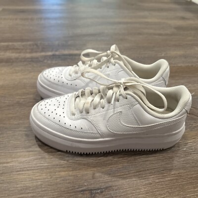 Nike Womens Court Vision Low CD5434-100 White Lace Up Shoes Sneakers Size 7.5 | eBay