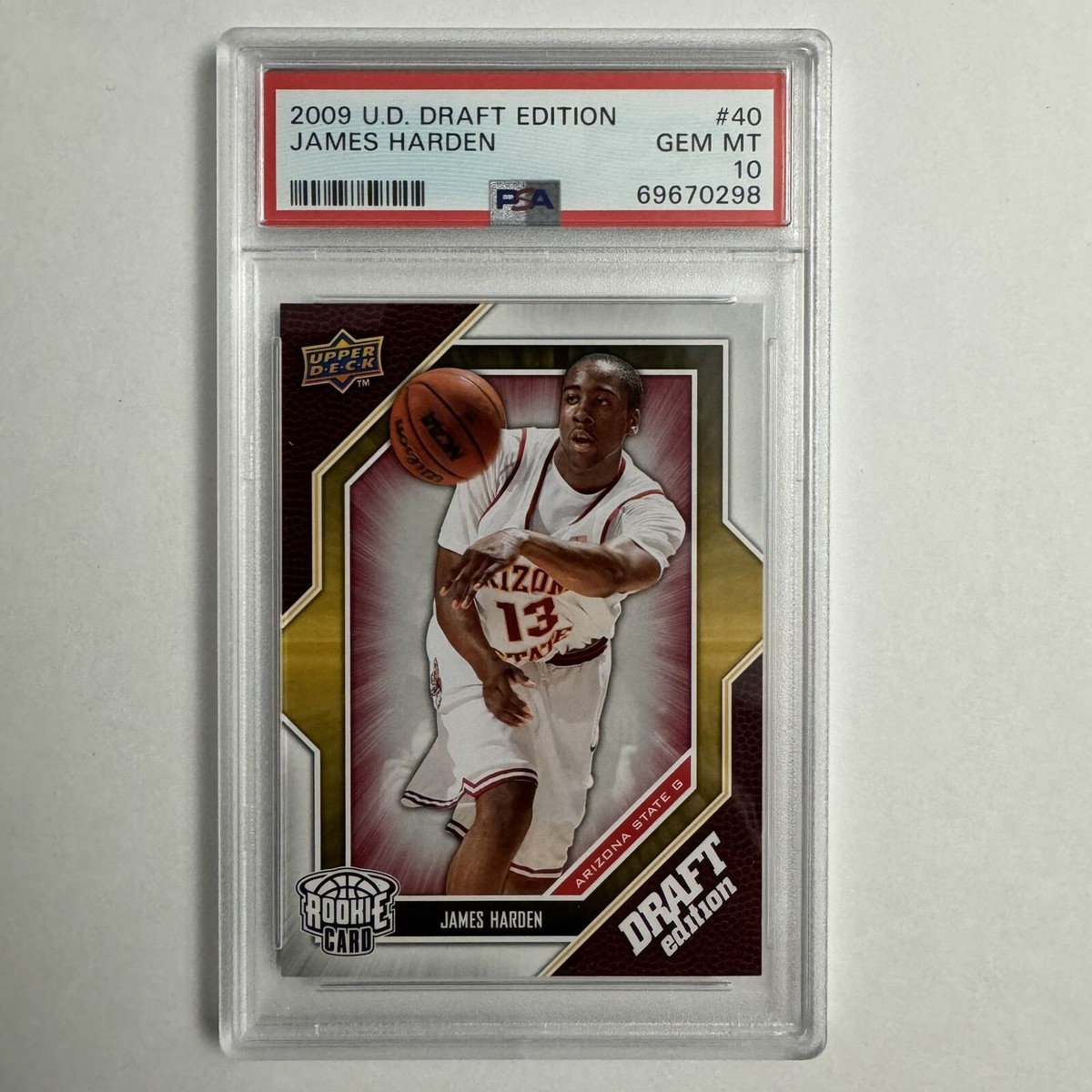 JAMES HARDEN 2009-10 UPPER DECK DRAFT EDITION #40 ROOKIE PSA 10 