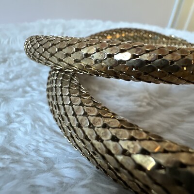 VINTAGE WHITING & DAVIS GOLD ADJ MESH SNAKE Necklace / Belt 41” | eBay