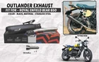 FIT FOR ROYAL ENFIELD "BEAR 650 STALLION OUTLANDER BLACK EXHAUST WITH MID PIPE"
