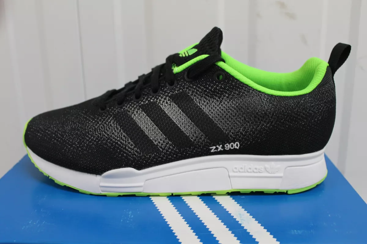 MENS ADIDAS ZX 900 WEAVE BLACK GREEN TRAINERS B26524 |