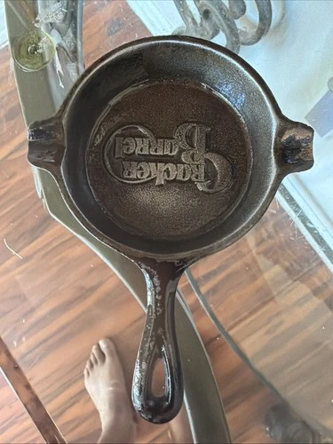 VTG Lodge #3 Cast Iron Skillet, CRACKER BARREL, Spoon Rest/ Ashtray 3 1/2”