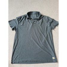 Vuori Strato Tech Polo Shirt Mens Size L Blue Grey Heathered Short Sleeve V188