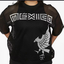 Mexico National Team Soccer Shirt M Black/White Mesh Officially Licensed