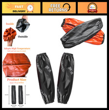 Waterproof PVC Arm Sleeves - 2 Pairs Oilproof Protective Covers with Elastic Cuf