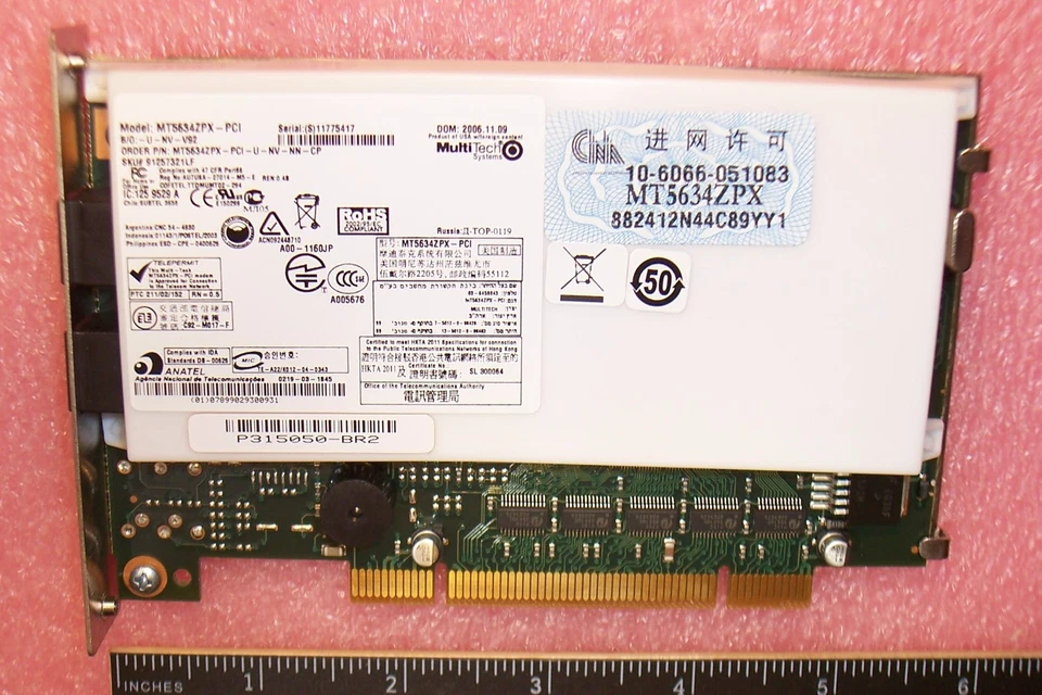MT5634ZPX-PCI NV-NN-CP NORTEL 1100 V.90 INTERNAL MODEM CARD DM3819003E5 ROHS - Image 4 of 4