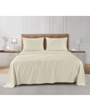 SleepRX 300 Thread Count 4-Pc. Sheet Set Egret/Ivory Size QUEEN T3801