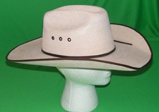Chapeau de cowboy western long ovale basse couronne feuille de palmier Atwood Hereford 5X taille 7 3/8
