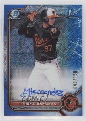 2022 Bowman Chrome Prospect HTA Choice Refractor /150 Maikol Hernandez Auto 0eo6