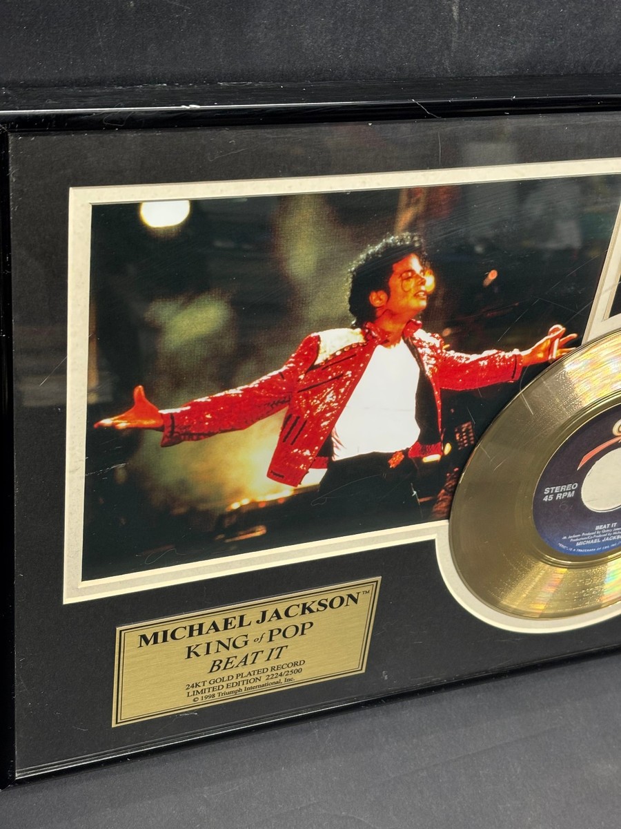 Michael Jackson Beat It 24-KT Gold-Plated 45 Record ONLY 2,500