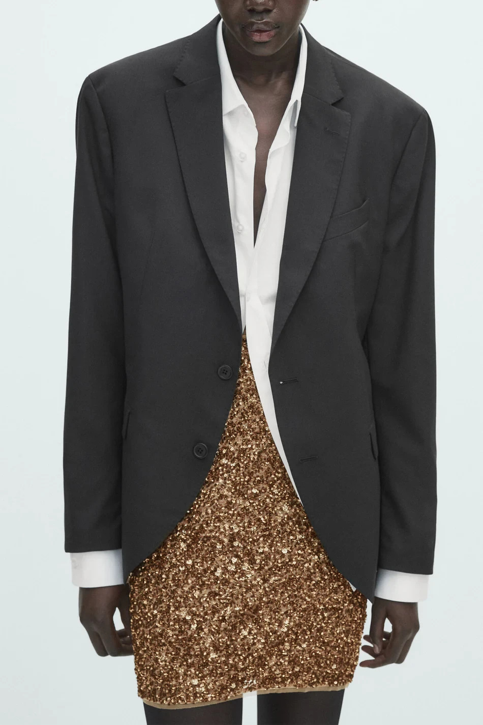 NWT - Massimo Dutti Gold Sequinned Skirt - Size Medium RRP $169 image 3
