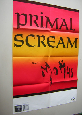 PRIMAL SCREAM & MOMUS ORIGINAL GERMAN CONCERT-POSTER A1 59x84 cm GEFALTET FOLDED