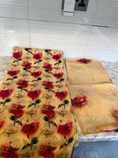 3 Peice Unstitched Lawn Printed Suit With Chiffon Bamber Duppata.4.75 Metres