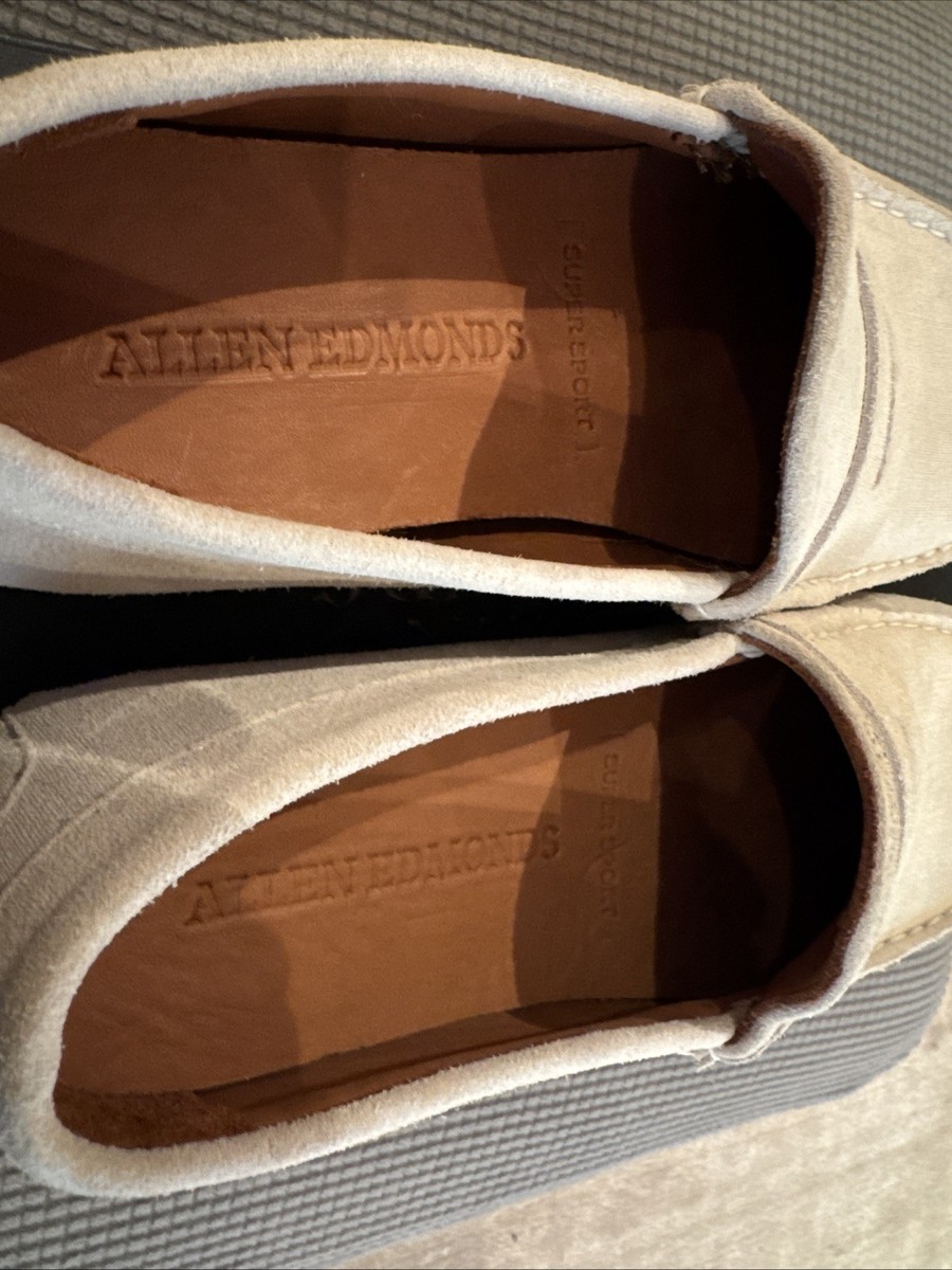 Allen Edmonds Super Sport Penny Loafers Suede Light Grey  display picture 1