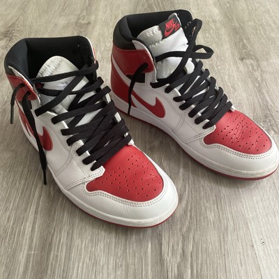 Nike Air Jordan 1 Retro High OG Heritage Red White 555088-161 Sneakers Men Sz 10