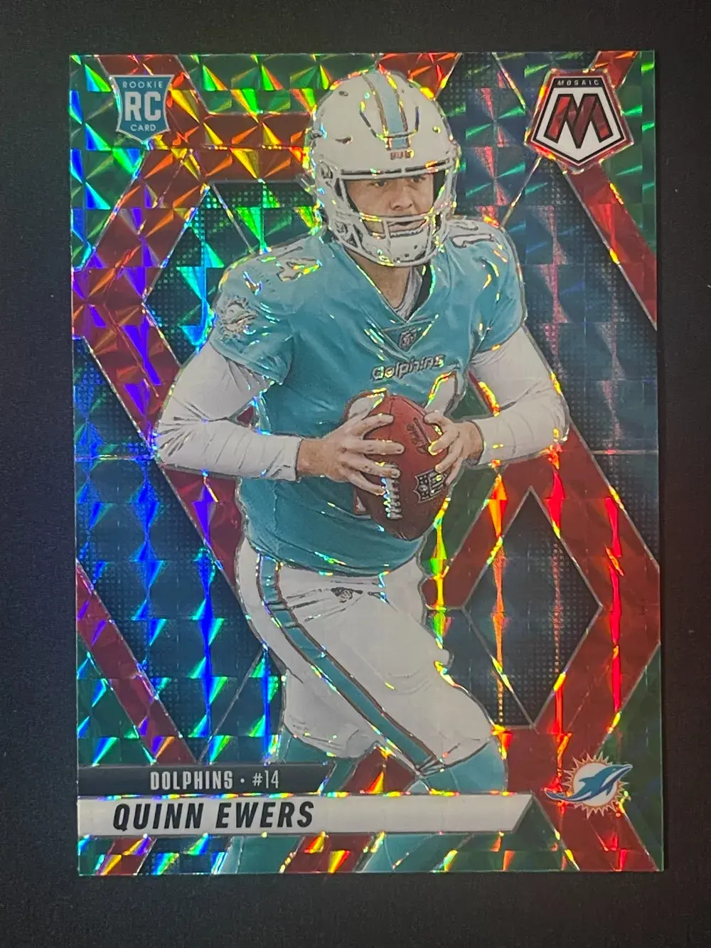 2025 Panini Mosaic Choice - Quinn Ewers #308 Red Green Fusion Prizm (RC) JP