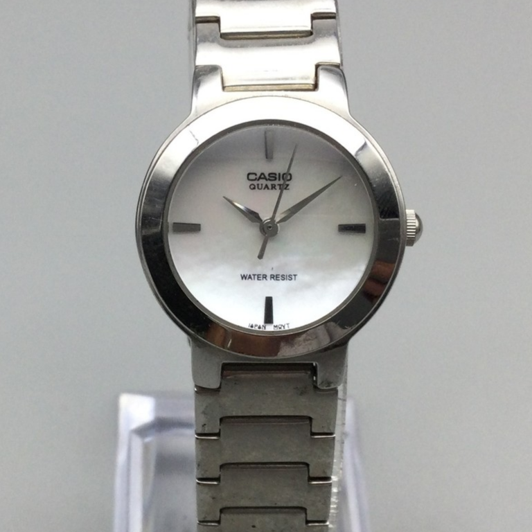 Casio Quartz MOP Dial Stainless Steel Watch LTP-1191 Minimalist Silver Tone Casio 1330 LTP-1191 Watch Women 25mm Stainless Steel Silver  main image 2