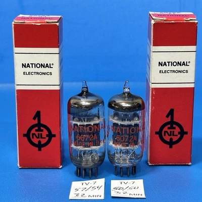 NOS NIB NATIONAL BLACK PLATE 6072A LOW NOISE 12AY7 TUBE MADE BY GE - Image 1 of 4