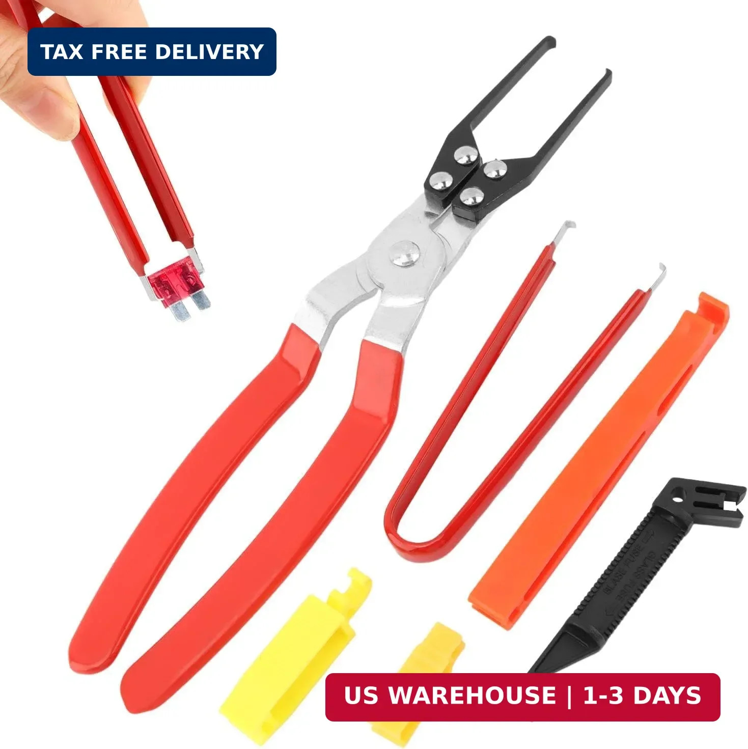 6PCS Relay & Fuse Puller Pliers Set, Automotive Tools for Removing Relays