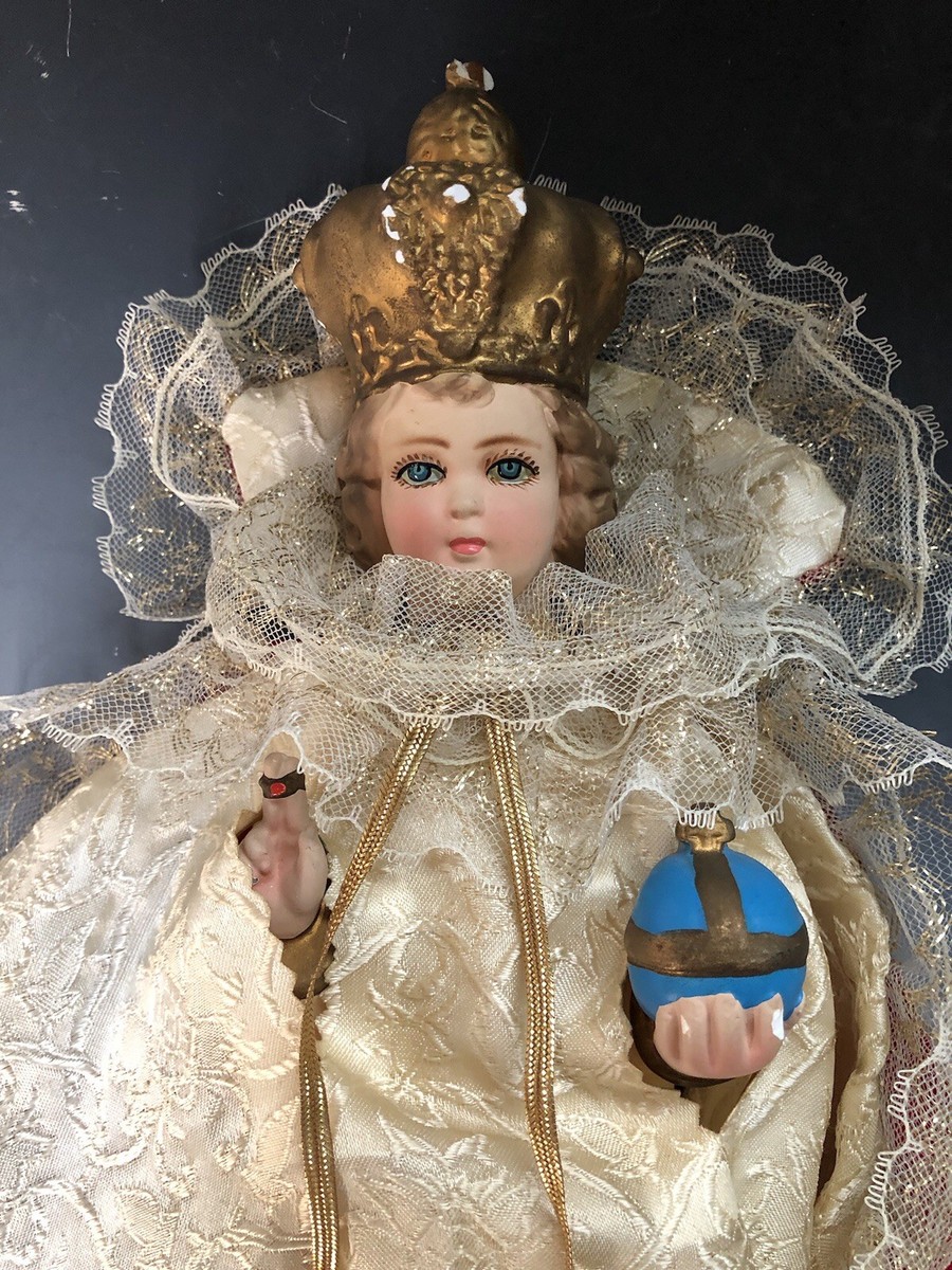 1960 Columbia Statuary Infant Prague Chalkware Jesus Child Statue