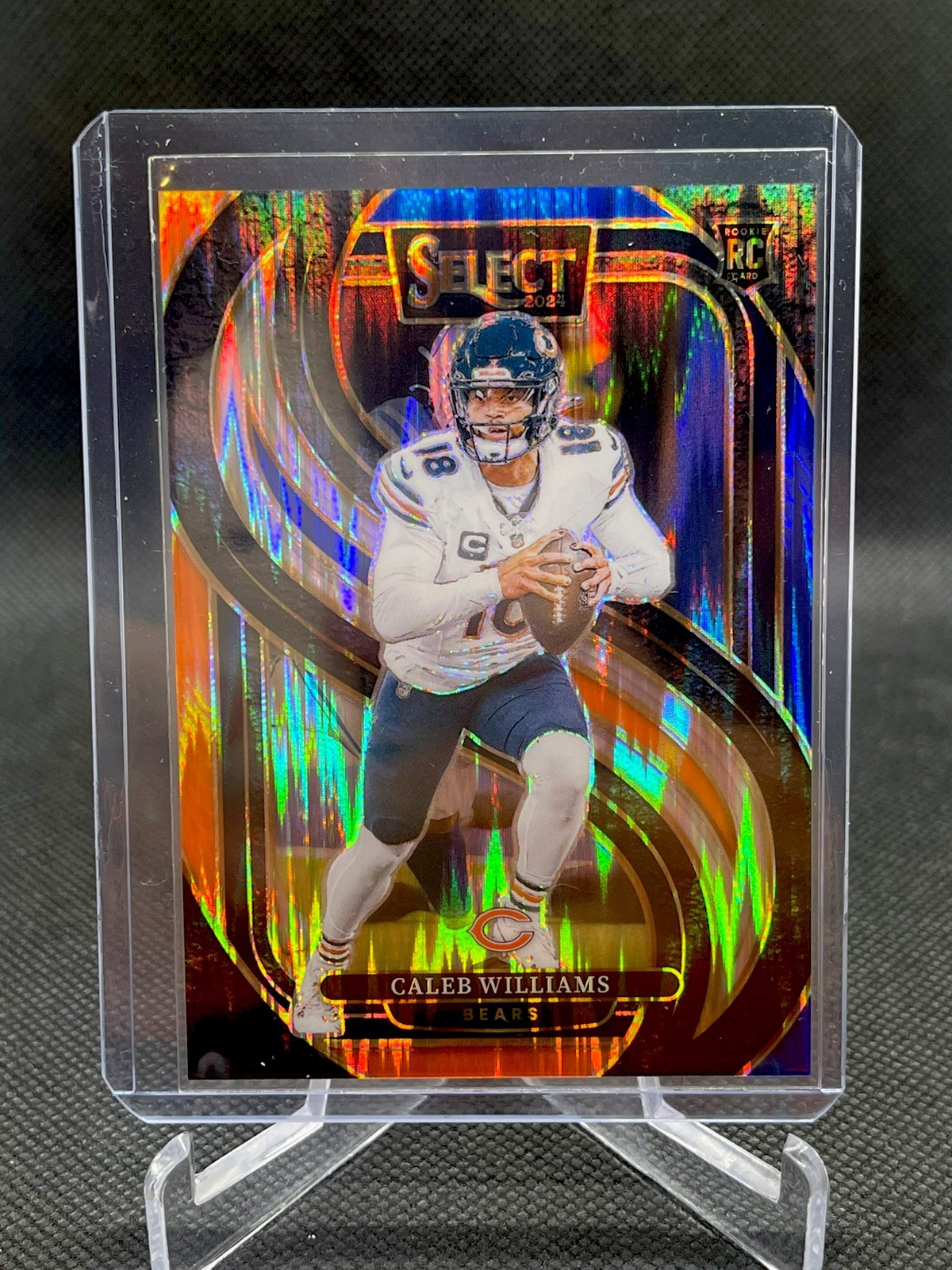 2024 Panini Select Caleb Williams 114 Rookie PREMIER Blue & Orange Shock /35 SSP