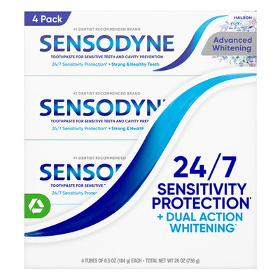 NIOP SENSODYNE Advanced Whitening Toothpaste, 6.5 oz, 4-pack
