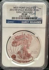 2013-W Reverse Proof American Silver Eagle Early Releases NGC PF69