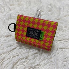 Porter X-Girl Houndstooth Trifold Wallet Used No Accessories