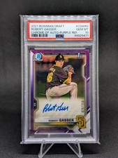 Robert Gasser 2021 Bowman Draft Chrome Purple Refractor Auto Card /250 PSA 10